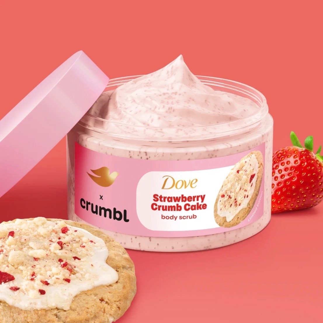 Dove x Crumbl Strawberry Crumb Cake Scrub