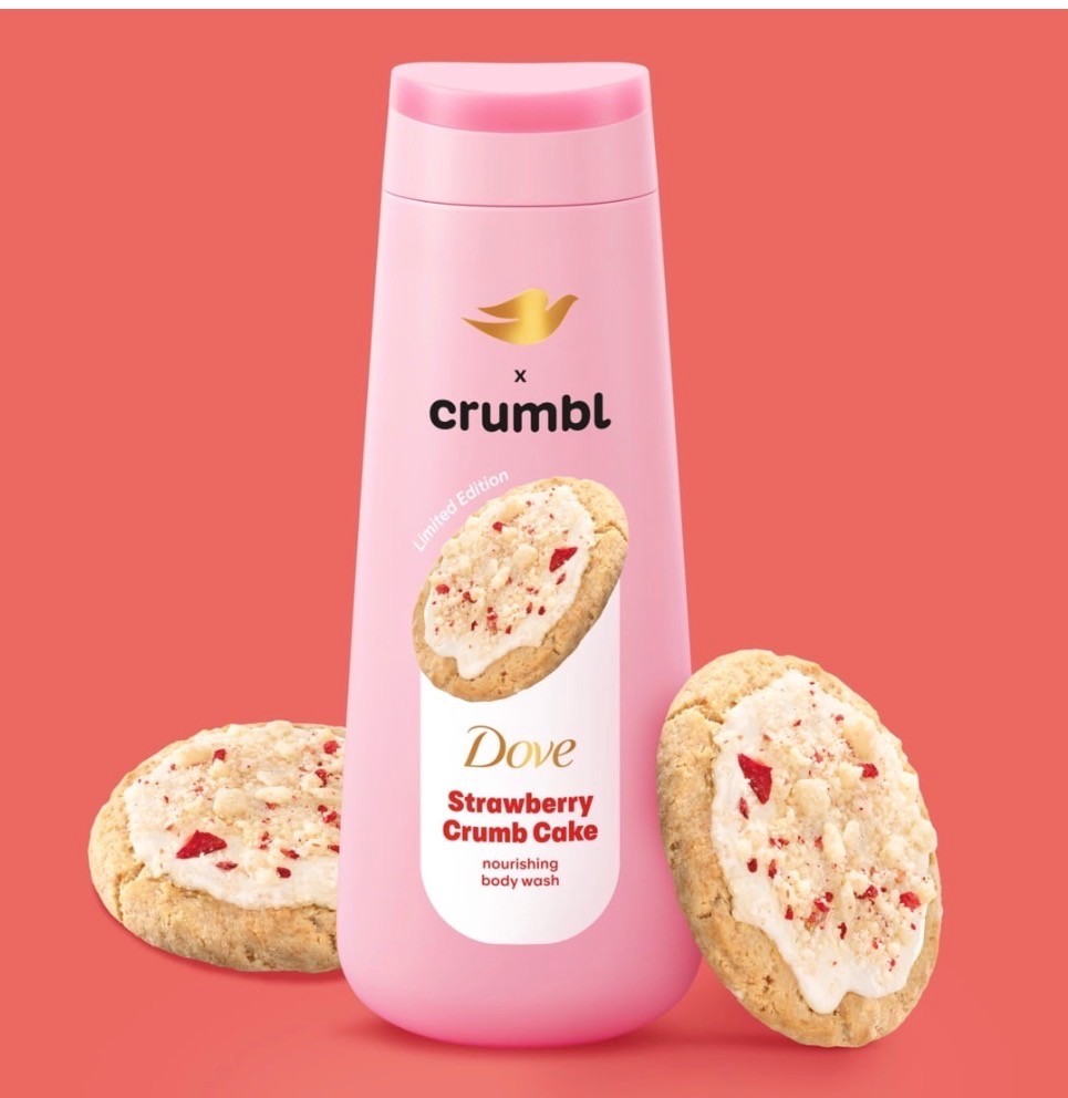 Dove Crumbl Limited Edtion Body Wash Strawberry Crumb Cake