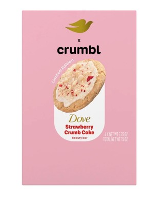 Dove x Crumbl Limited Edition Strawberry Crumb Cake Beauty Bar Soap