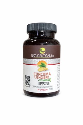 CÚRCUMA +JENJIBRE+ VIT C X 60 CAPS NATUCEUTICALS