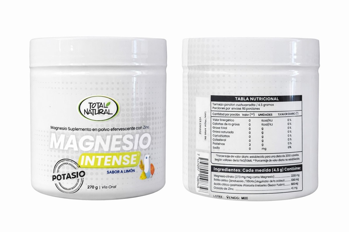 MAGNESIO INTENSE CON POTASIO (EFERV) 270 GRS TOTAL NATURAL