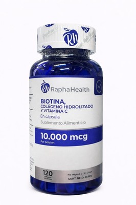 BIOTINA COLÁGENO HIDROLIZADO Y VITAMINA C RAPHA HEALTH