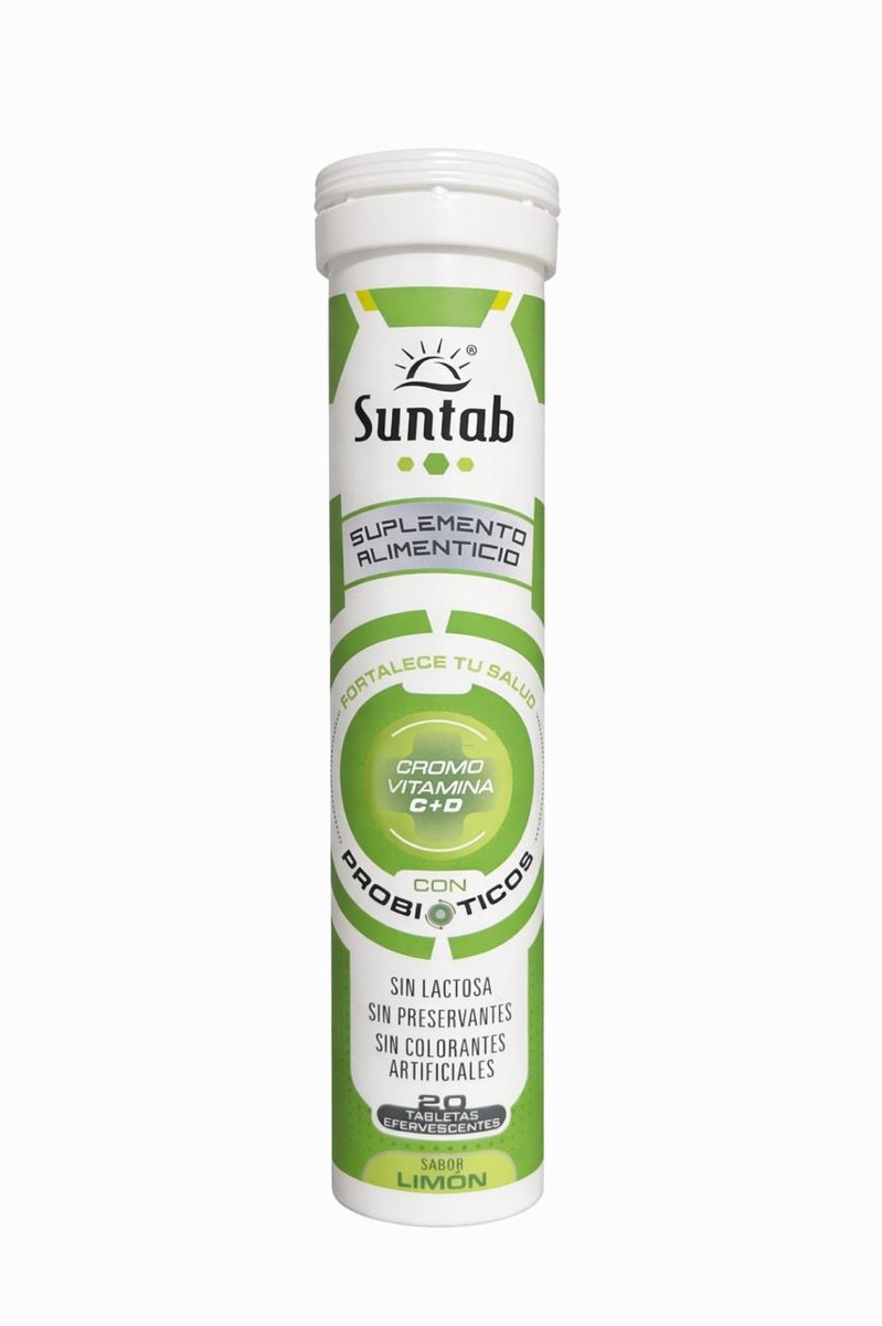 SUNTAB EFERV CROMO/VIT C+D (LIMON) X 20