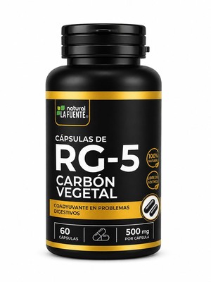 CAPSULAS DE RG-5 CARBON VEGETAL 500MG NATURAL LA FUENTE
