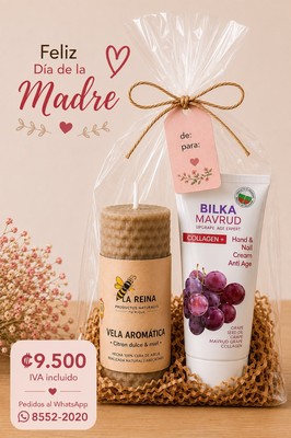 KIT DÍA DE LA MADRE VELA AROMÁTICA Y CREMA DE MANOS