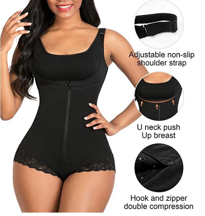 ShaperX Shapewear Zipper Open Bust (Black)