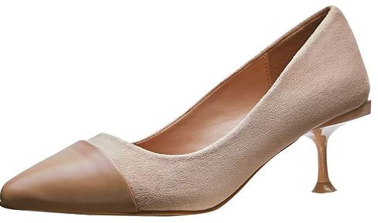 Colgo Kitten Heel Pumps - Beige