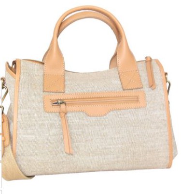 Nino Bossi Delana Linen Tote - Light Brown & Beige