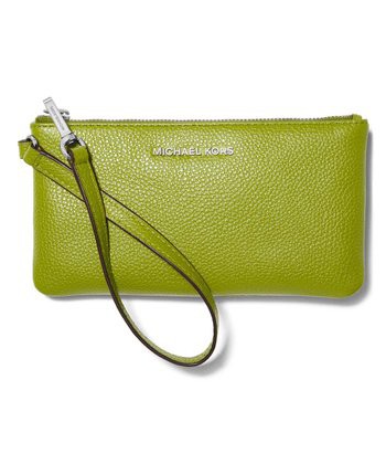 Michael Kors Medium Leather Wristlet - Lime