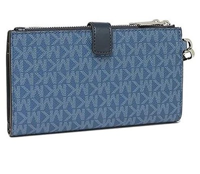 Michael Kors Multi-Function Double Zip Wallet - Dark Chambray