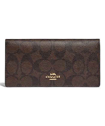 Coach Signature Bifold Canvas Wallet - Brown
