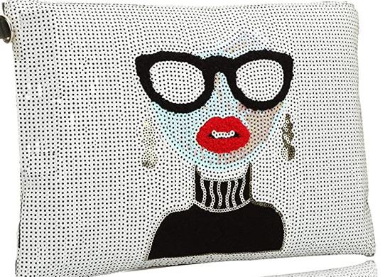 SSMY Oversized Clutch Bag - White/Black