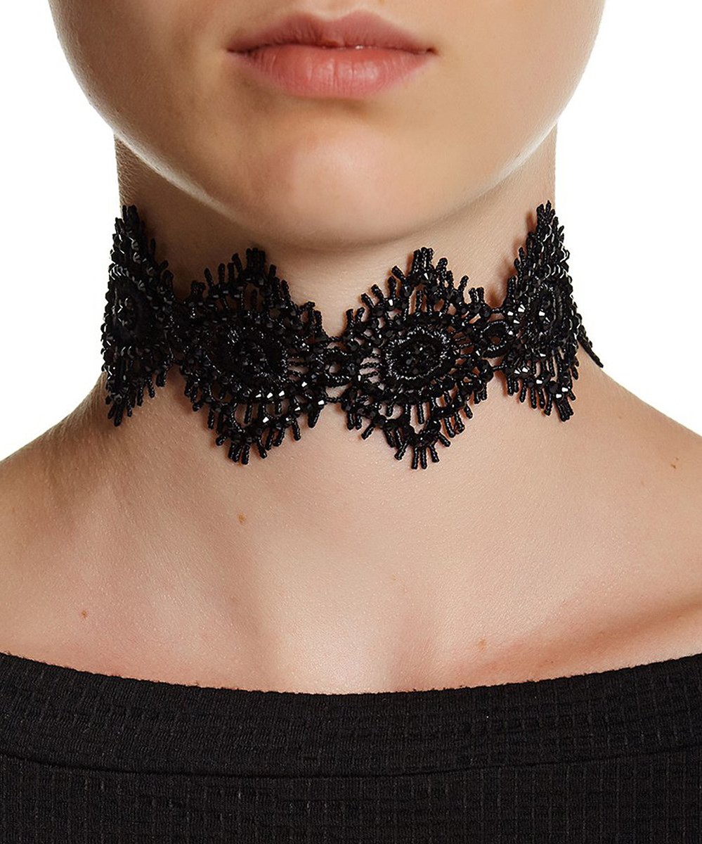 Amrita Singh - Black All-seeing Eye Beaded Choker