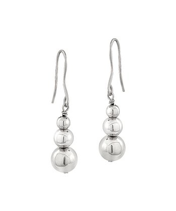 Mondevio Sterling Silver Bead Drop Earrings