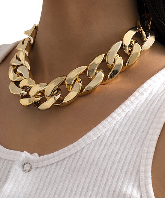 Street Region 18K Gold-Plated Curb Chain Choker Necklace