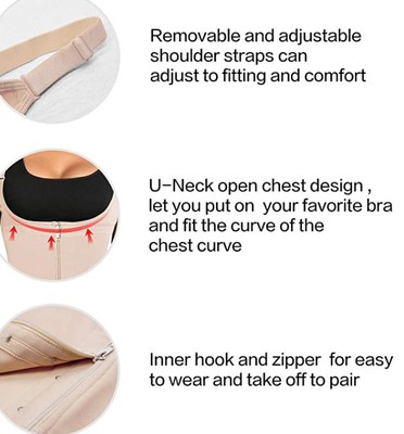 ShaperX Shapewear Zipper Open Bust (Beige)