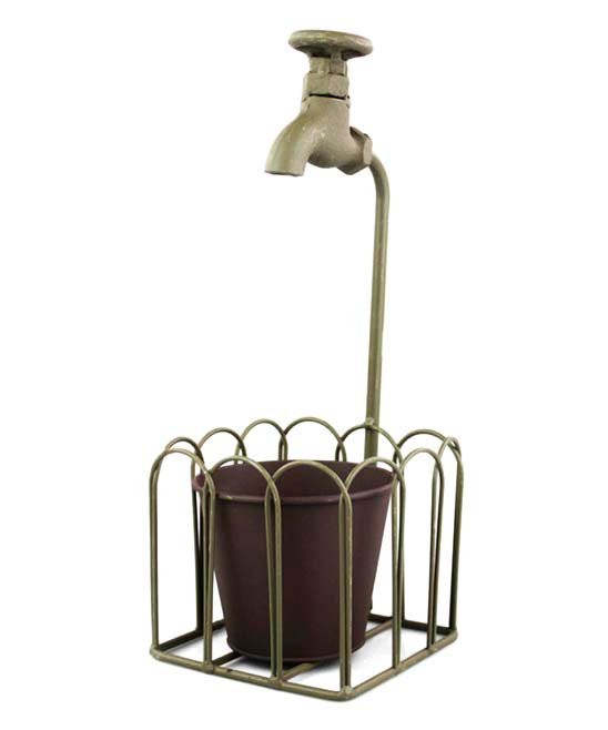 NW Wholesaler Beige & Burgundy Faucet Planter