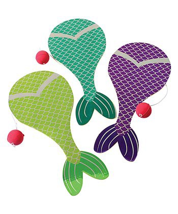 US Toy Co. Mermaid Tail Paddle Balls - Set of 12