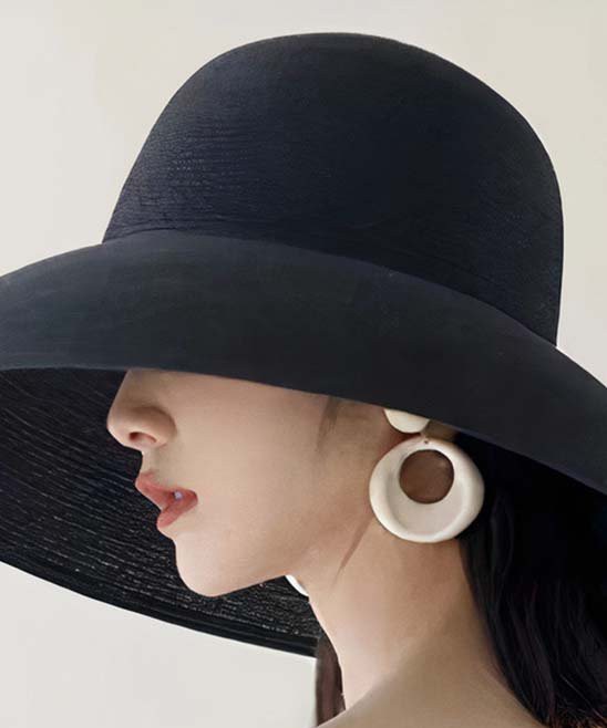 Pasha Black Wide-Brim Sunhat