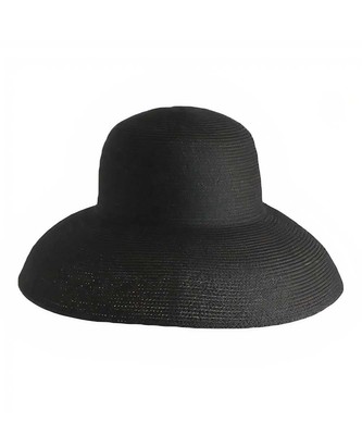 Pasha Black Wide-Brim Sunhat