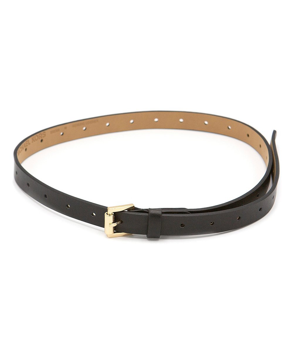 Michael Kors Slim Black Leather Belt - Medium