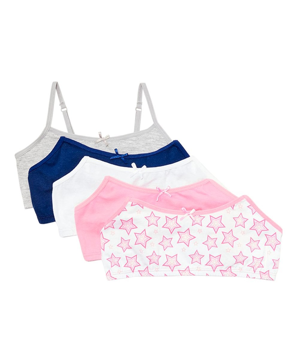 Rene Rofe White & Pink Star Joelle Crop Bralette Set