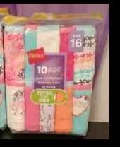 Hanes 10pk Tagless Girls' Briefs