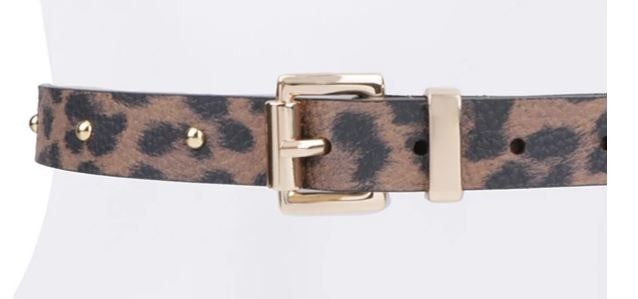 Michael Kors Studded Leopard Leather Belt