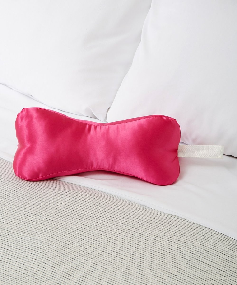 Hermell Bone-Shape Satin Neck Pillow - Magenta