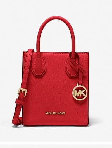 Michael Kors Mercer Ex. Sm Pebbled Leather Crossbody - Flame