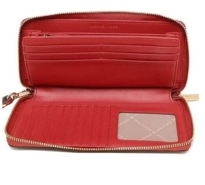 Michael Kors Jet Set Large Zip Around Wallet -  Brown Flame