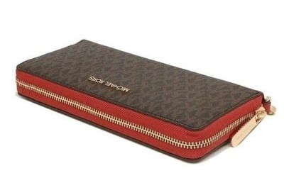 Michael Kors Jet Set Large Zip Around Wallet -  Brown Flame