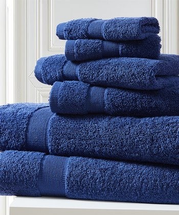 Spirit Linen Blue 6pc Ringspun Towel Set