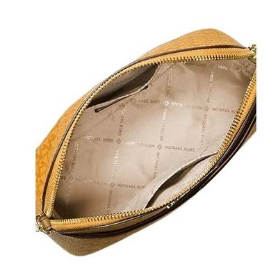 Michael Kors Jet Set Medium Leather Dome Crossbody - Marigold