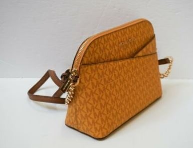 Michael Kors Jet Set Medium Leather Dome Crossbody - Marigold