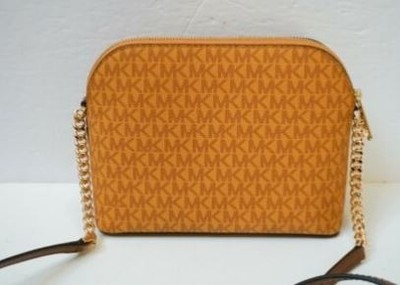 Michael Kors Jet Set Medium Leather Dome Crossbody - Marigold