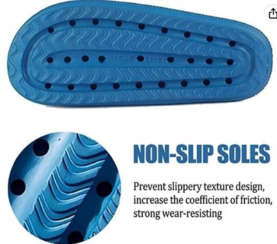 Weekend Cheers Therapeutic Cushion Anti-Slip Slippers - Blue