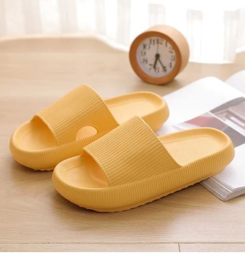 Weekend Cheers Therapeutic Cushion Anti-Slip Slippers - Yellow