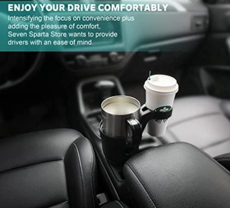 Seven Sparta Dual Cup holder Expander- Black