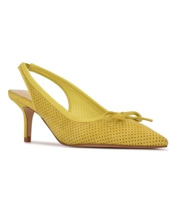 Nine West Bow-Detailed Perforated Slingback - Yellow