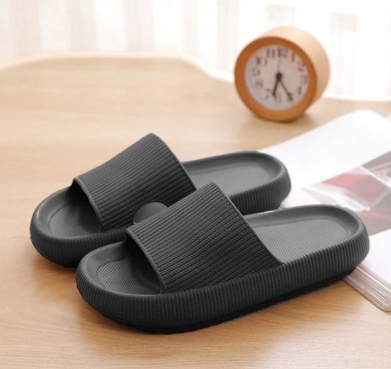 Weekend Cheers Therapeutic Cushion Anti-Slip Slippers - Black