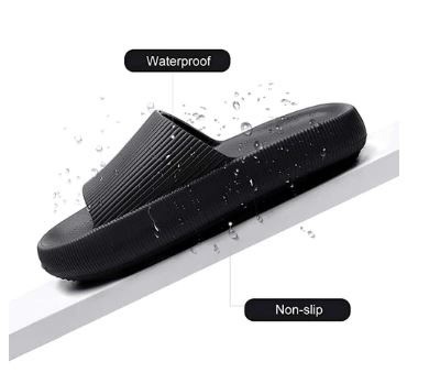 Weekend Cheers Therapeutic Cushion Anti-Slip Slippers - Black