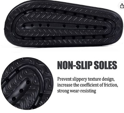 Weekend Cheers Therapeutic Cushion Anti-Slip Slippers - Black