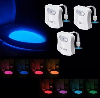 Ailun 3pk Toilet Night Light 8 Color