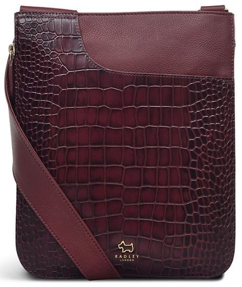 Radley London Croc-Embossed Leather Crossbody - Merlot