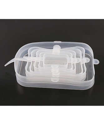 Kate Rui White 6pc Rectangular Silicone Stretch Lid Set
