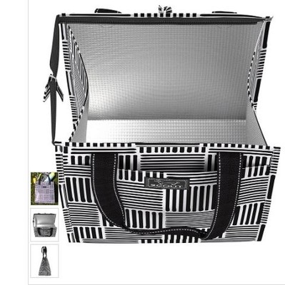 Scout Bag Basketweave Black & White Grid Insulated Tote