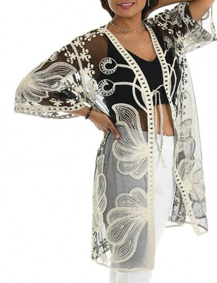 Shoreline Black Floral Lace Cardigan