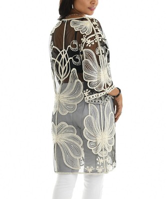 Shoreline Black Floral Lace Cardigan