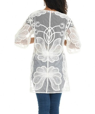 Shoreline White Floral Lace Cardigan